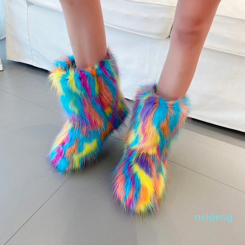 2021 autumn and winter women's outdoor warm non-slip boots furry mid-tube fur integrated snow boots women factory direct sales 32, Rainbow
2021 autumn and winter women's outdoor warm non-slip boots furry mid-tube fur integrated snow boots women factory direct sales 32, Rainbow