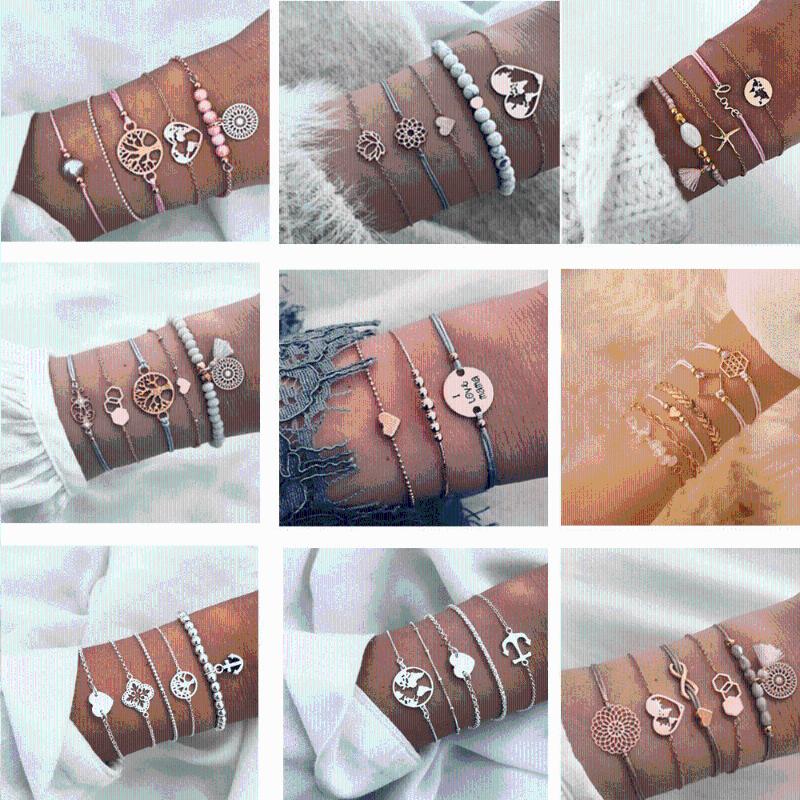 Bangle 2021 16 Styles Bohemian Bracelet Set For Women Shell Star Map Pineapple Heart Natural Stone Beads Chains Boho Jewelry
Bangle 2021 16 Styles Bohemian Bracelet Set For Women Shell Star Map Pineapple Heart Natural Stone Beads Chains Boho Jewelry