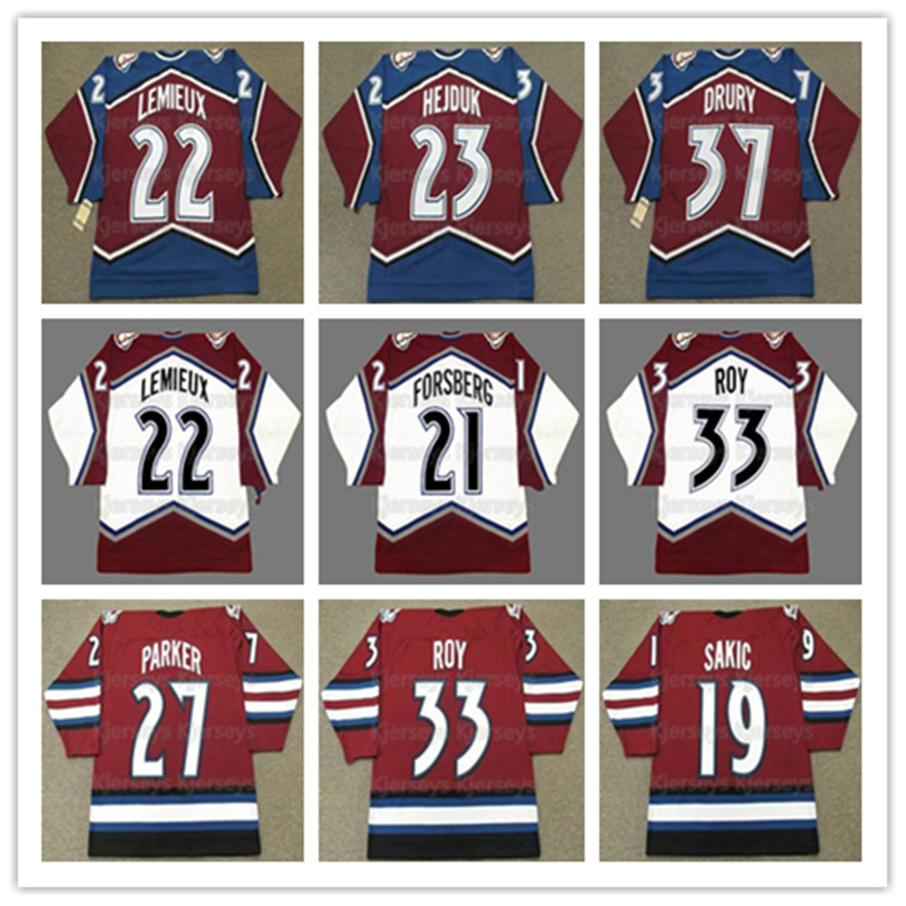 Colorado Avalanche Hockey Jerseys JOE SAKIC 23 MILAN HEJDUK 33 PATRICK ROY 96 PETER FORSBERG 2001 LEMIEUX 1996 CLAUDE Vintage Jersey, Black;red
Colorado Avalanche Hockey Jerseys JOE SAKIC 23 MILAN HEJDUK 33 PATRICK ROY 96 PETER FORSBERG 2001 LEMIEUX 1996 CLAUDE Vintage Jersey, Black;red