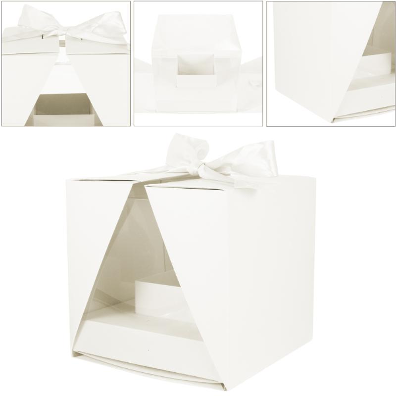 Set Transparent Empty Gift Box DIY Rose Flower Ribbon Packing For Florist Wrap