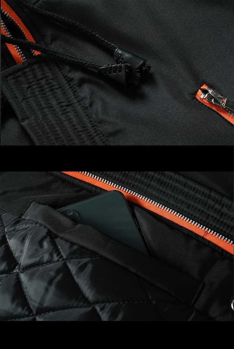 Men Winter Jacket Fur Collar Casual Hooded Parka Down Jackets Mens Warm Thick Thermal Outdoor Overcoat Zipper Multi-pocket 211014