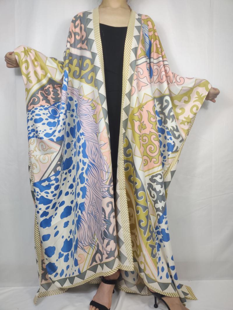Ethnic Clothing Discount African Fashion Casual Bohemian Silk Duster Coat For Women Thailand Summer Swimwear Long Cardigan Lady
Ethnic Clothing Discount African Fashion Casual Bohemian Silk Duster Coat For Women Thailand Summer Swimwear Long Cardigan Lady