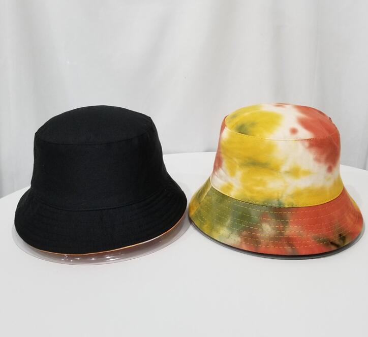 Unisex Fashion Summer Reversible Black White Rainbow color Printed Fisherman Caps Bucket Hats Gorro Pescador Men Women