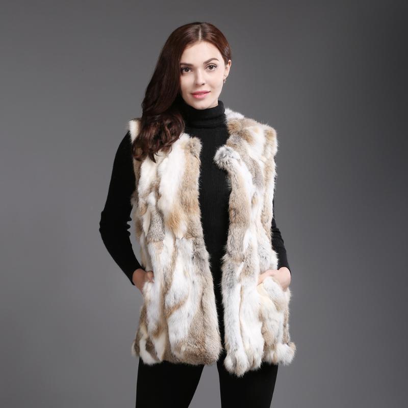 Female Real Fur Vest Women 100% Natural Sleeveless Coat 2021 Fashion Winter Warm Gilet Women's & Faux
