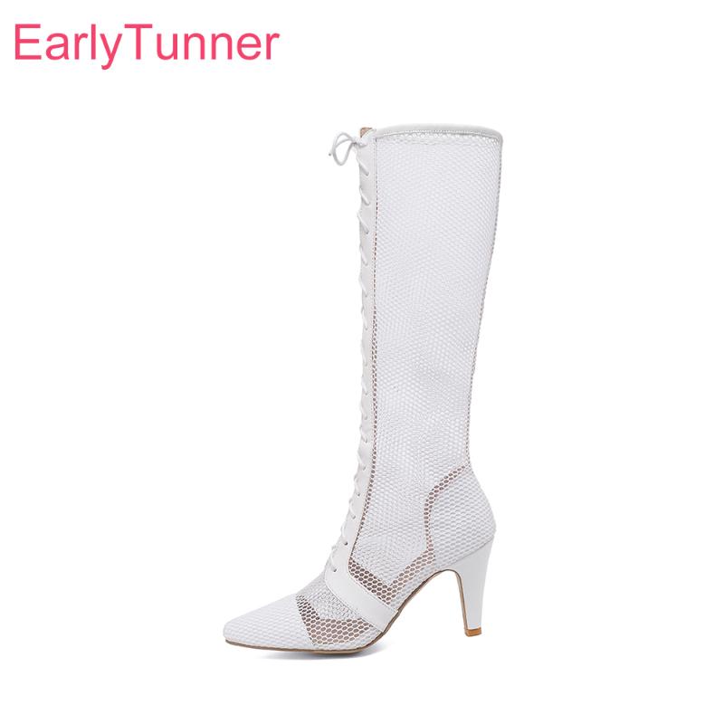 Dress Shoes 2021 Summer Comfortable Mesh Black White Women Sandals Fashion High Heels Lady Party Plus Big Size 43 48
Dress Shoes 2021 Summer Comfortable Mesh Black White Women Sandals Fashion High Heels Lady Party Plus Big Size 43 48