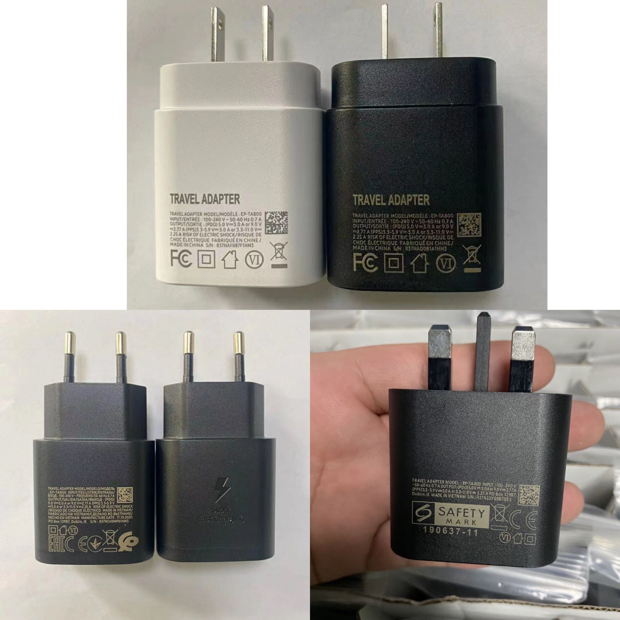 Charger collection QC3.0 PD 25W Quick Charger UL EU UK Plug for Samsung S8 A9 S10 Note 10 20 TA200 TA800
Charger collection QC3.0 PD 25W Quick Charger UL EU UK Plug for Samsung S8 A9 S10 Note 10 20 TA200 TA800