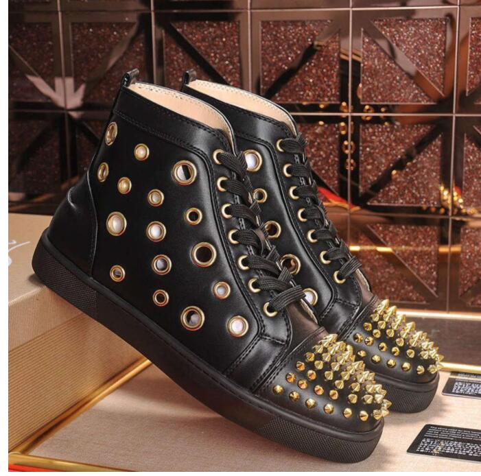 Fashion Red Bottoms Shoes Studded Spikes Flat designer Sneakers For Men Women Low Cut Suede Glitter Party Lovers Wedding Genuine Leather Rivet
Fashion Red Bottoms Shoes Studded Spikes Flat designer Sneakers For Men Women Low Cut Suede Glitter Party Lovers Wedding Genuine Leather Rivet