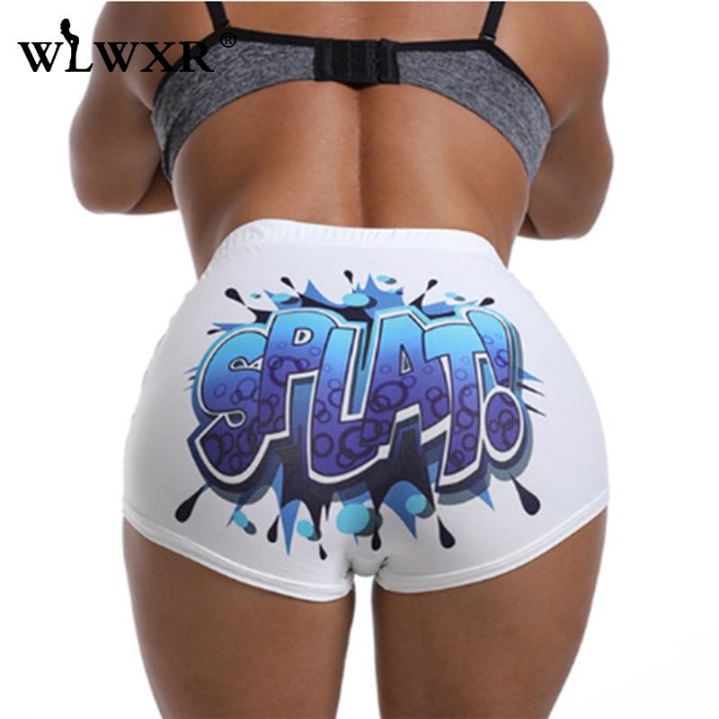 Print Summer Sweat Biker Shorts Women Fitness High Waist Candy Female Sexy Bodycon Gushers Snack Booty 2021 Women's