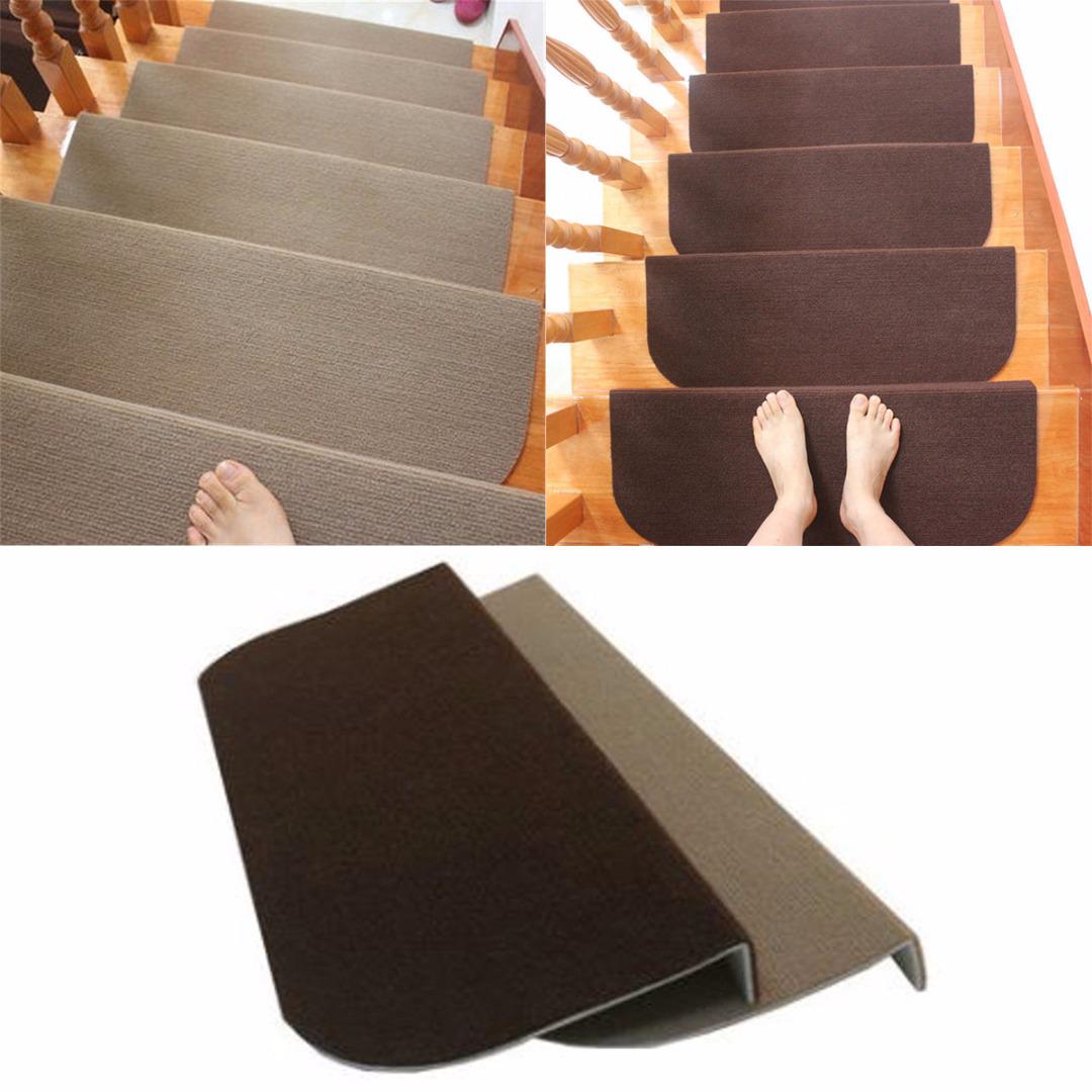 2021 Non-slip Adhesive Carpet Stair Treads Mats Mayitr Staircase Step Rug Protection Cover 2 Colors