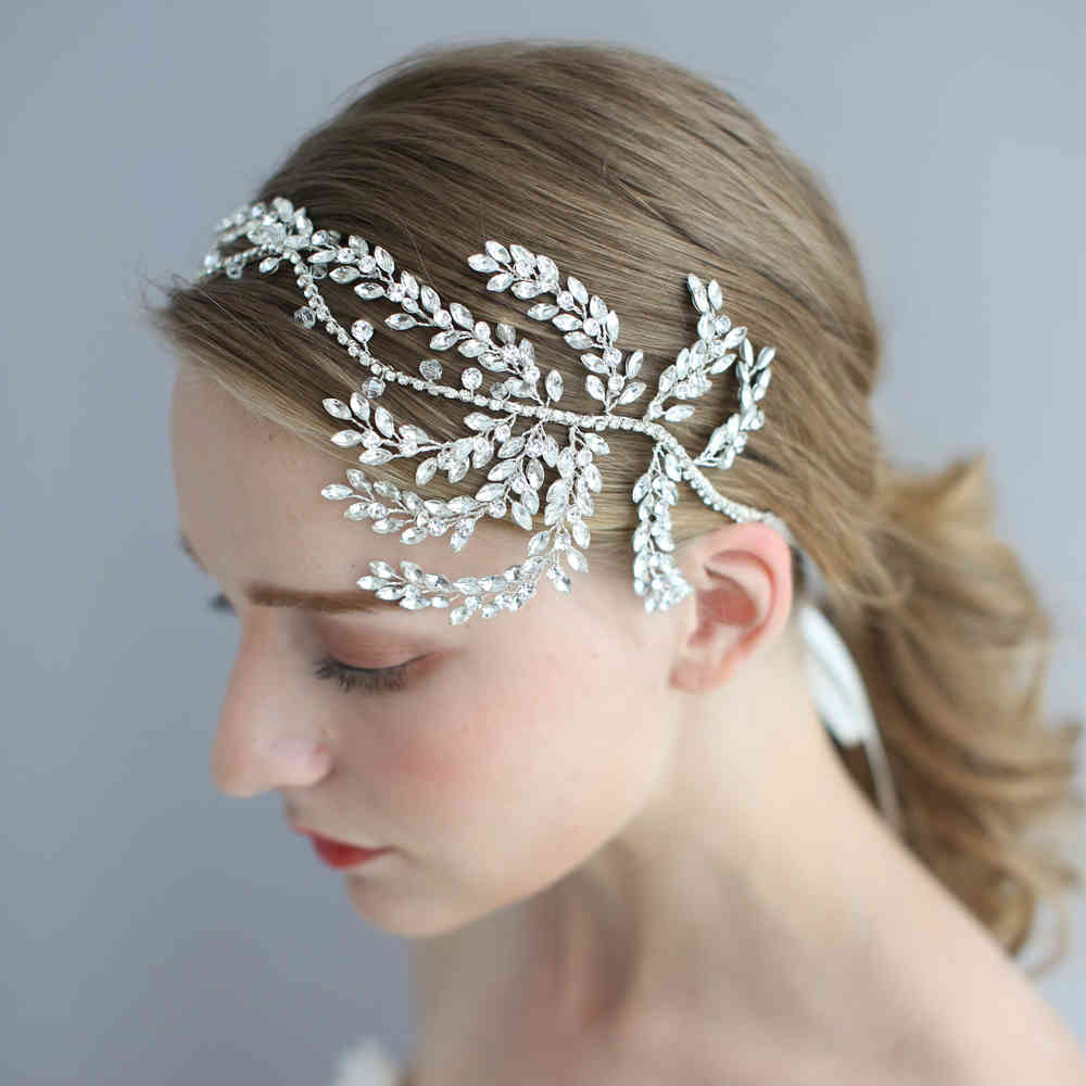 Vintage Crystal Bridal Hair Vine Headband Antique Silver Luxury Wedding Headpiece Crown Fashion Women Hair Accessories CJ191226