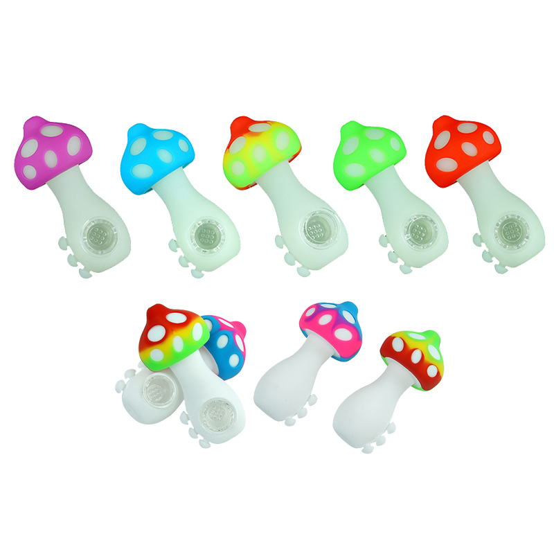 Mushroom Silicone Glass Smoking Pipe 4.3" Portable Water Hookah Bong With Glass Bowl Unbreakable Oil Burners Pipes 10 Pieces
Mushroom Silicone Glass Smoking Pipe 4.3" Portable Water Hookah Bong With Glass Bowl Unbreakable Oil Burners Pipes 10 Pieces