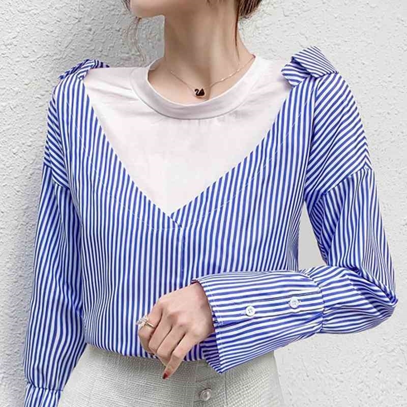 Long Sleeve Blue Striped Chiffon Blouse Shirt Women Tops Blouse Women Blusas Mujer De Moda O-Neck Women Blouses Blusa E377 210602
Long Sleeve Blue Striped Chiffon Blouse Shirt Women Tops Blouse Women Blusas Mujer De Moda O-Neck Women Blouses Blusa E377 210602