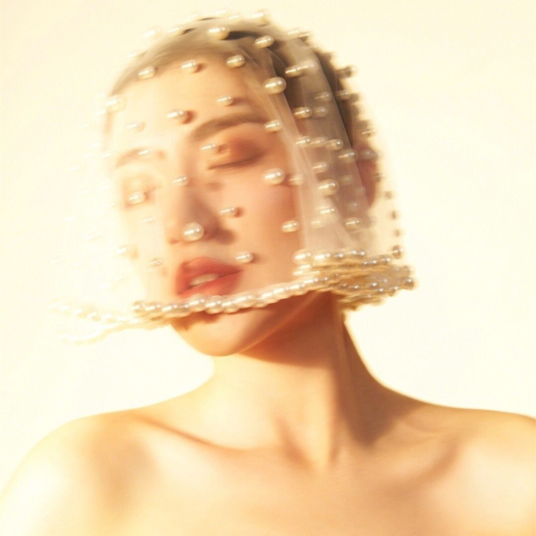 Vintage White Pearls Beaded Bridal Veils Fancy Edge Short Blusher Wedding Veil One Layer Bride Hair wedding Accessories