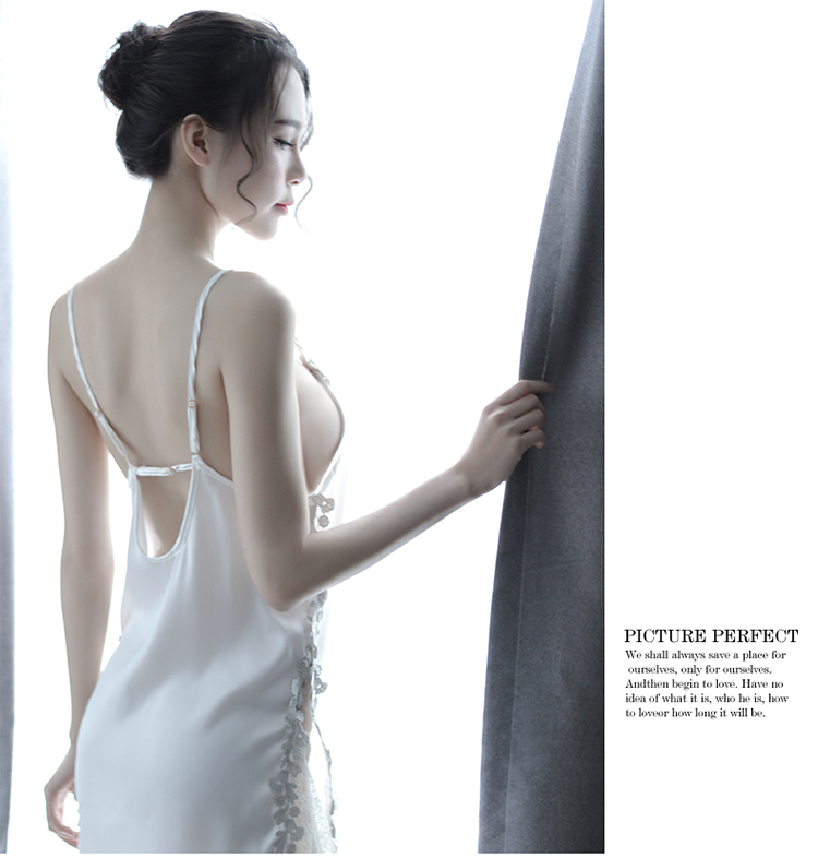 sling Chiffon Sexy Lingerie Dress Women Lingerie Sexy lace Satin Sleepwear Nightdress Underwear Nightwear set 210515