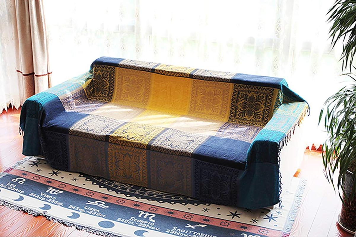 Geometry Throw Blanket Bohemian Sofa Cover Plaid Non-slip Stitching Chenille Blankets Bedspread Tapestry Decorative Slipcover Co