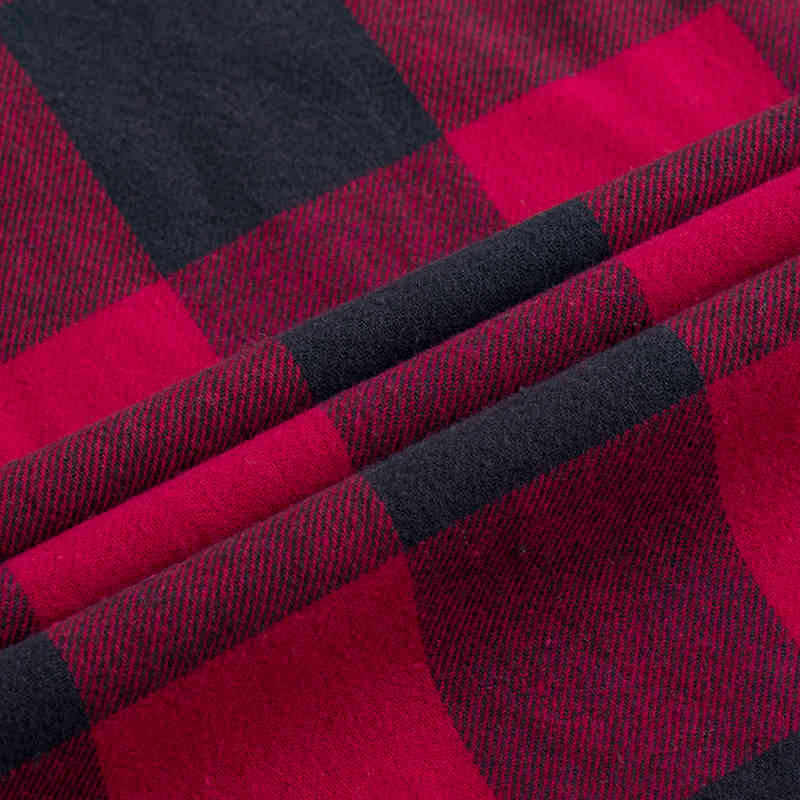 Men's Fashion 100% Cotton Brushed Flannel Shirts Single Pocket Long Sleeve Slim-fit Youthful Soft Casual Plaid Checkered Shirt 210410