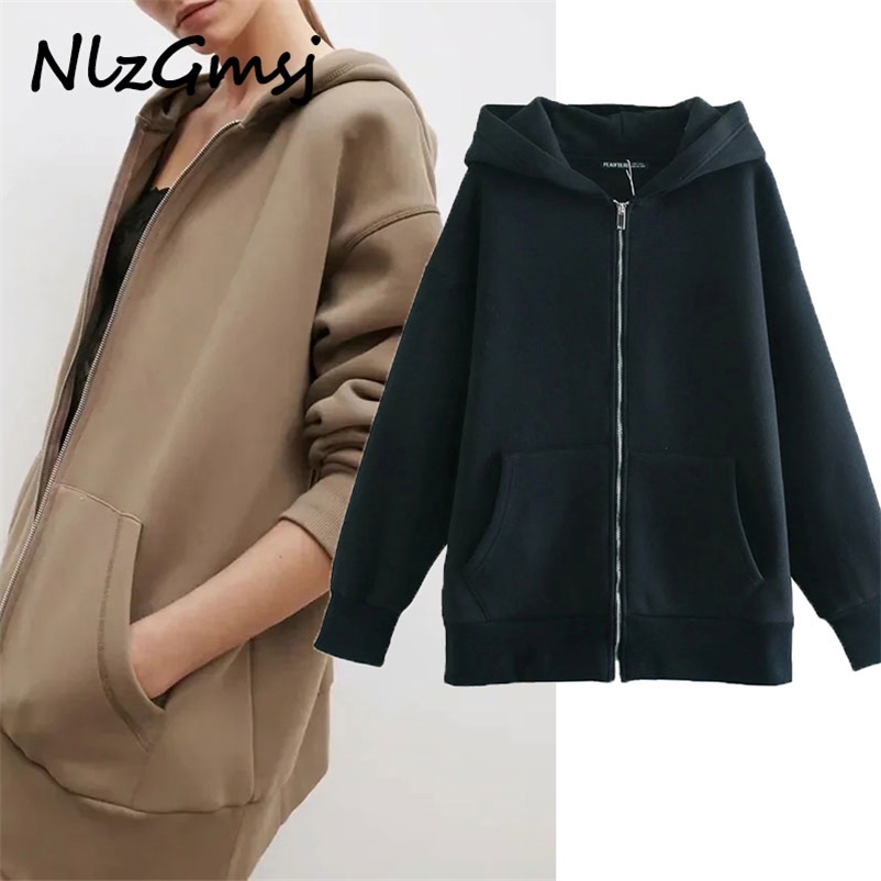 Hoodie Sweatshirt Spring Autumn Hooded Zipper Vintage Loose Long Sleeve Casual Jackets Tops 210628, As picture
Hoodie Sweatshirt Spring Autumn Hooded Zipper Vintage Loose Long Sleeve Casual Jackets Tops 210628, As picture