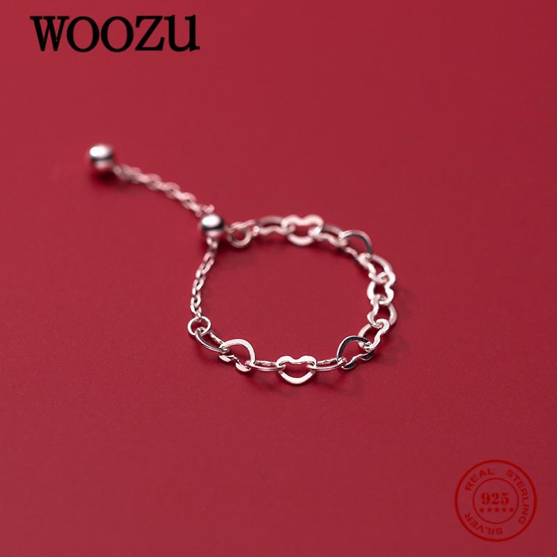 Cluster Rings WOOZU Real 925 Sterling Silver Romantic Love Heart Link Chain Adjustable For Women Wedding Engagement Korean Jewelry Gift, Golden;silver
Cluster Rings WOOZU Real 925 Sterling Silver Romantic Love Heart Link Chain Adjustable For Women Wedding Engagement Korean Jewelry Gift, Golden;silver