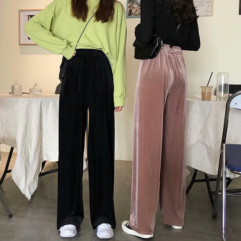 Women' Pants & Capris Gold Velvet Wide Leg Womens High Waist Loose Trousers Street Attire Youth Fashion Casual Elastic Sweatpants, Black
Women' Pants & Capris Gold Velvet Wide Leg Womens High Waist Loose Trousers Street Attire Youth Fashion Casual Elastic Sweatpants, Black