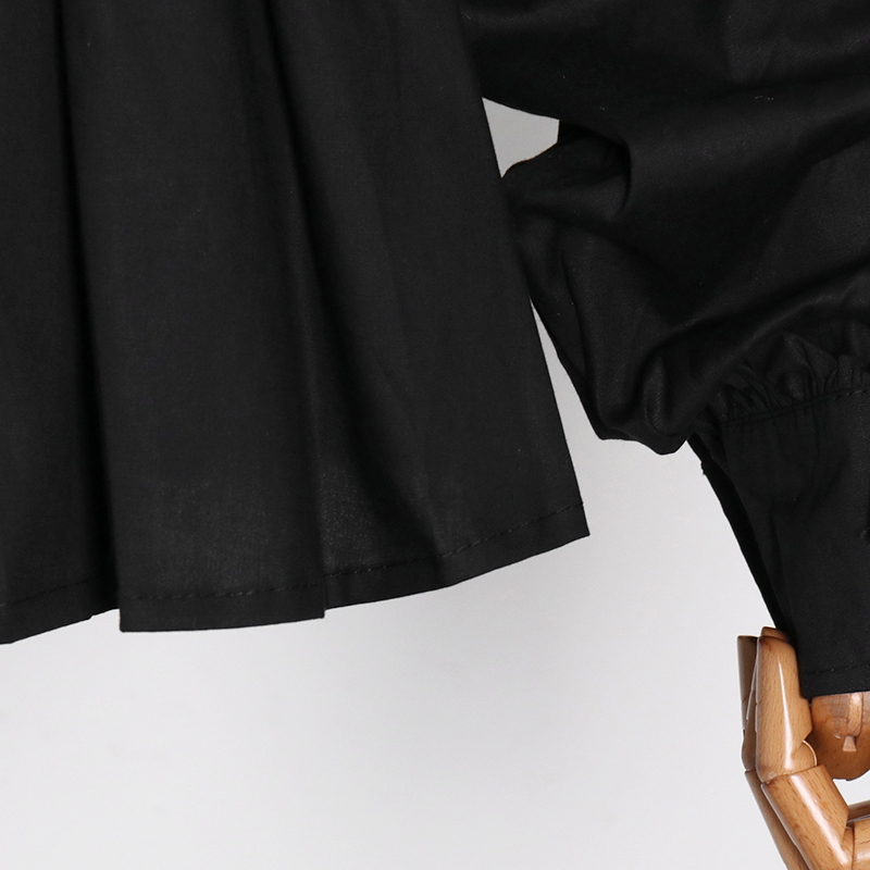 TWOTWINSTYLE White Patchwork Ruffle Shirt For Women Lapel Long Sleeve Casual Tunic Blouse Female Fashion Clothing Style 210517