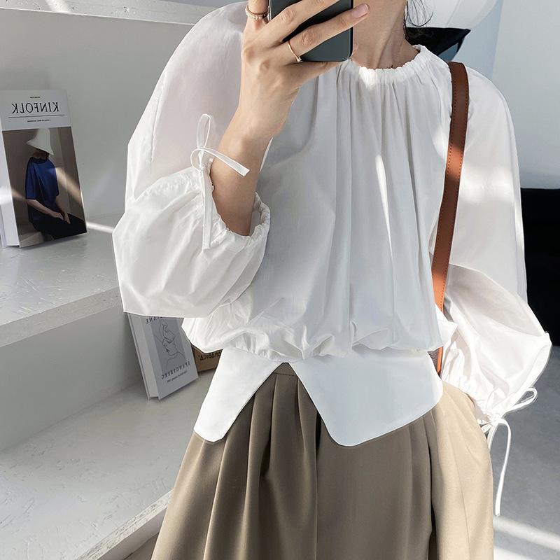 Women's Blouses & Shirts Korean Chic Lace Up Solid Women 2021 Spring Summer Lantern Sleeve Woman Tops Elegant All-match O-neck Female, White
Women's Blouses & Shirts Korean Chic Lace Up Solid Women 2021 Spring Summer Lantern Sleeve Woman Tops Elegant All-match O-neck Female, White