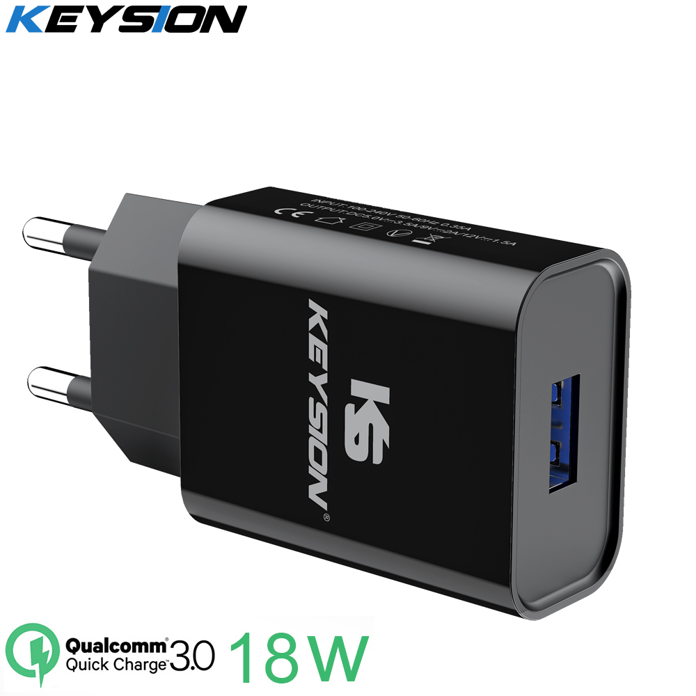 KEYSION 18W Quick Charge 3.0 Fast Mobile Phone Charger EU Plug Wall USB Adapter for iPhone Samsung Xiaomi Redmi Huawei
KEYSION 18W Quick Charge 3.0 Fast Mobile Phone Charger EU Plug Wall USB Adapter for iPhone Samsung Xiaomi Redmi Huawei