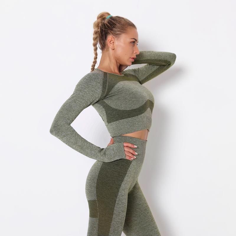 Yoga Outfit 2021 Seamless Set Long Sleeve Crop Top High Waist Leggings Women Gym Clothing Tracksuit Fitness Sport Workout Suits
Yoga Outfit 2021 Seamless Set Long Sleeve Crop Top High Waist Leggings Women Gym Clothing Tracksuit Fitness Sport Workout Suits