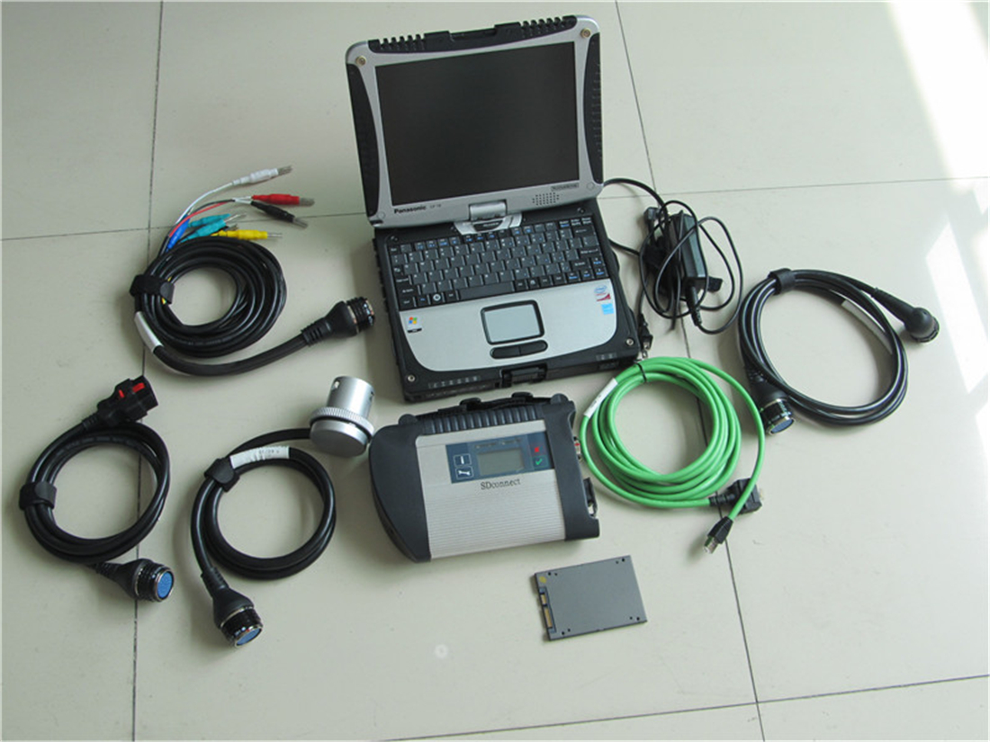 New MB Star C4 car diagnosic scanner with laptop cf19 Ready To Work HDD/ SSD MB Car Diagnostic tool C4 SD connect Vediamo dts