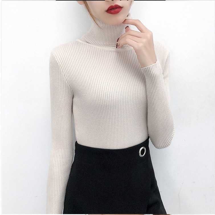 Bonjean Winter Knitted Jumper turtleneck Tops Pullovers Casual Sweater Shirt Long Sleeve Tight Sweater Girls Korean 211011Z