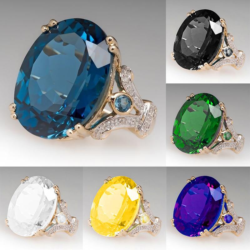 Cluster Rings Engagement Oval Crystal For Women Multicolor Egg Shaped Zircon Yellow Rose Gold Color Wedding Gift Fashion Jewelry KCR194, Golden;silver
Cluster Rings Engagement Oval Crystal For Women Multicolor Egg Shaped Zircon Yellow Rose Gold Color Wedding Gift Fashion Jewelry KCR194, Golden;silver