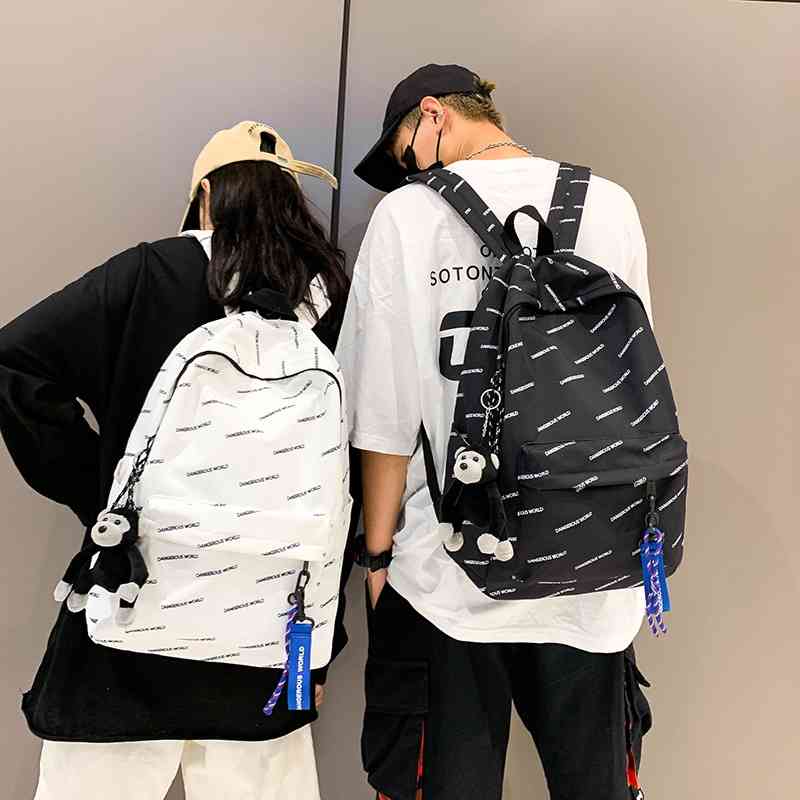 Schoolbag men's Korean version capacity junior high school students trend backpack women's tooling, No pendant in black
Schoolbag men's Korean version capacity junior high school students trend backpack women's tooling, No pendant in black