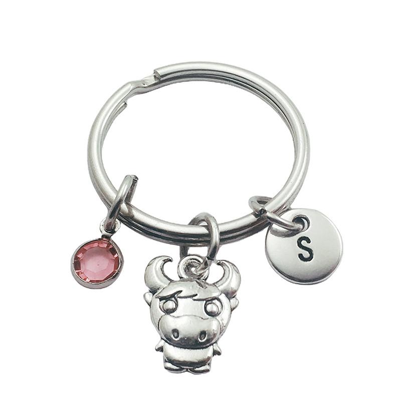 Keychains Cute Cow Animal Initial Letter Birthstone Keyring Creative Fashion Jewelry Women Gifts Accessories Pendant
Keychains Cute Cow Animal Initial Letter Birthstone Keyring Creative Fashion Jewelry Women Gifts Accessories Pendant