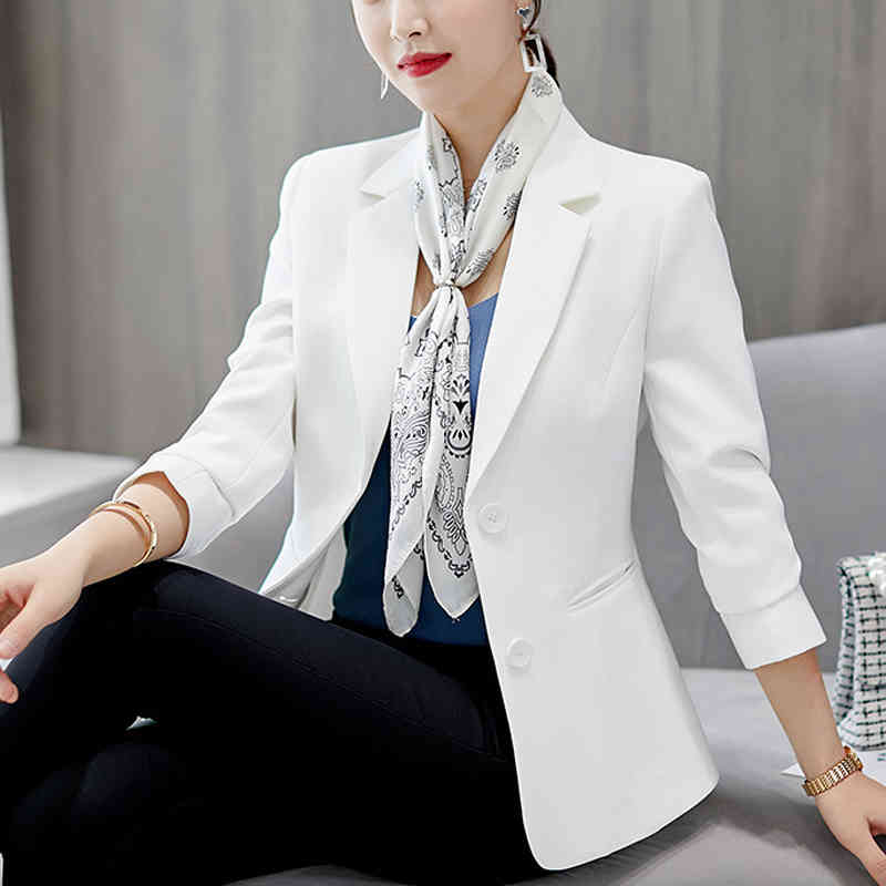 Large Size Long Sleeve Autumn and Winter Women Coat OL Style Suit Slim Casual Blazer Feminino 1343 210518