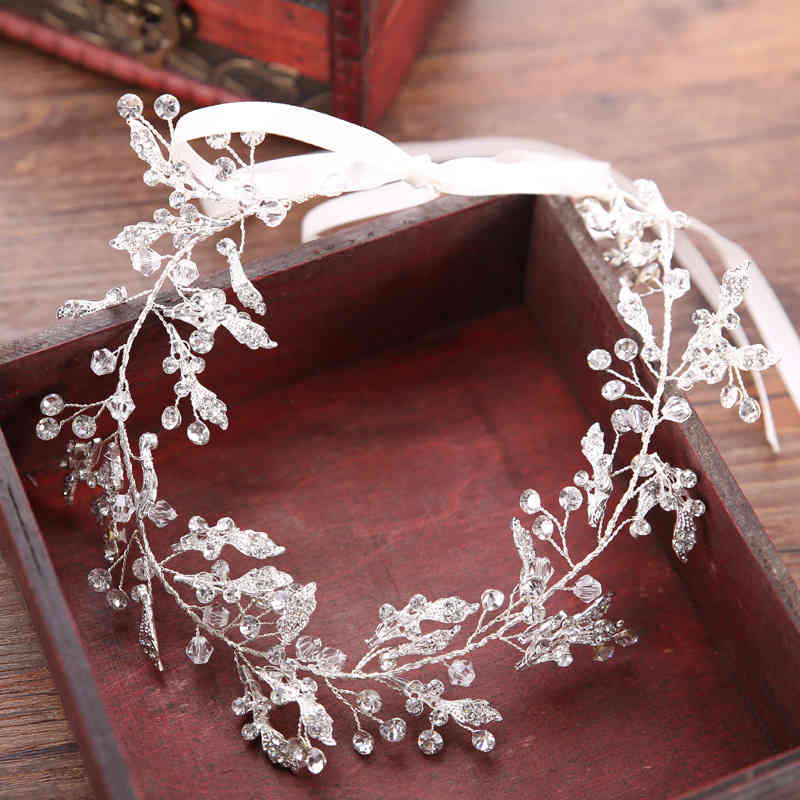 Wedding Hair Jewelry Accessories Style Ornament Alloy Water White Diamond Handmade Band Dress Bridal Headdress