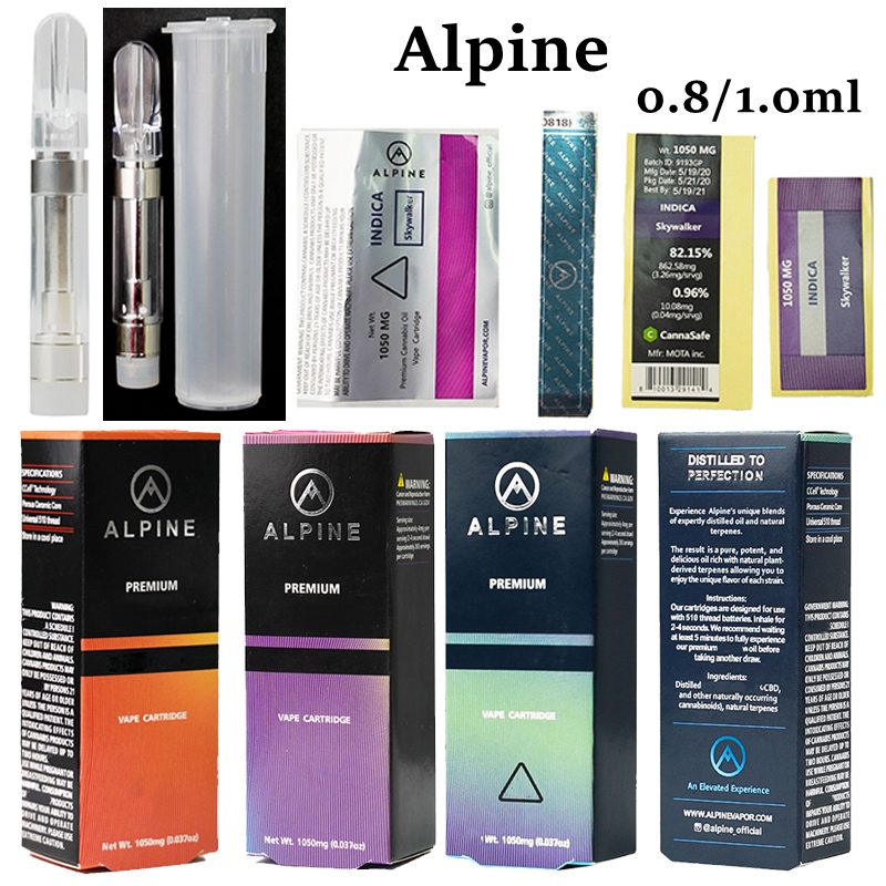 12 Strains Alpine Vape Cartridges 0.8ml 1ml Atomizers Packaging Oil Carts Ceramic Coil Glass Tank Thick Vapes Cartridge Wax Dab E Cigarettes Empty
12 Strains Alpine Vape Cartridges 0.8ml 1ml Atomizers Packaging Oil Carts Ceramic Coil Glass Tank Thick Vapes Cartridge Wax Dab E Cigarettes Empty
