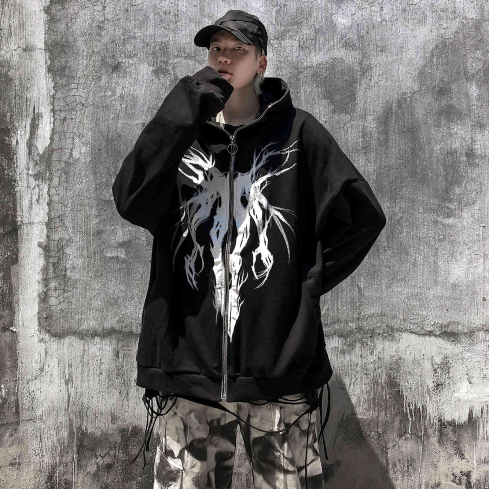 Men' Hoodies & Sweatshirts Oversized Streetwear Graphic Zip up Hoodie Men Black Fashion Hip Hop Hooded Sweatshirt 5C6F, Extra not product
Men' Hoodies & Sweatshirts Oversized Streetwear Graphic Zip up Hoodie Men Black Fashion Hip Hop Hooded Sweatshirt 5C6F, Extra not product