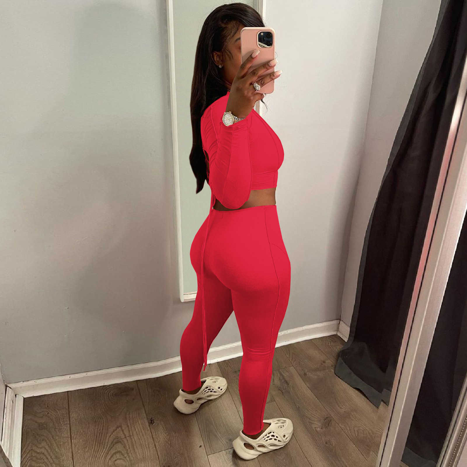 Women's Clothing Women's Two Piece Sets Designers Women Clothes 2023 autumn and winter personalized design sense Department sports bottomed 