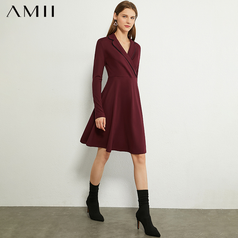 amii minimalism autumn olstyle women dress causal lapel high waist dress solid fashion slim fit female dress 12021376, Black;gray
amii minimalism autumn olstyle women dress causal lapel high waist dress solid fashion slim fit female dress 12021376, Black;gray