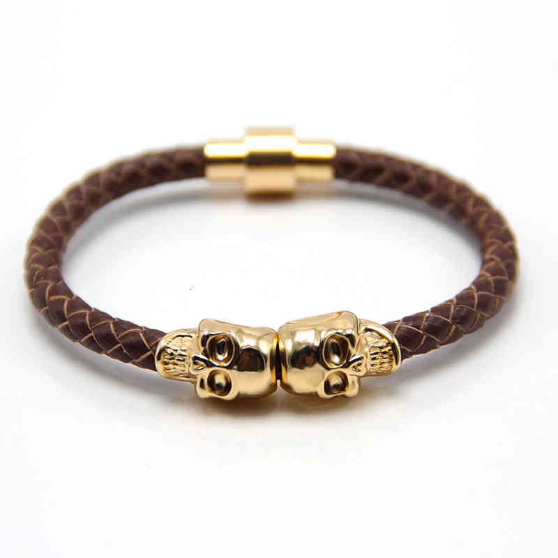 Bangle Charm Bracelets Men's Cowhide Ghost Punk Style High Quality Skull