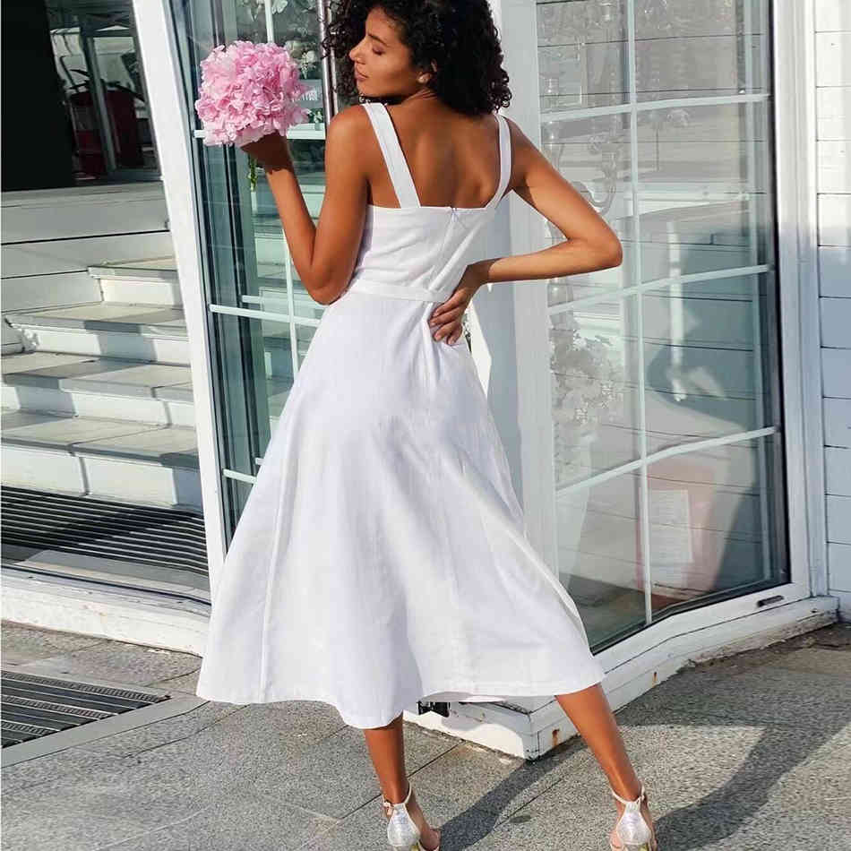 Free Black Elegant Strap Midi Dress Summer Women's High Waist Lace A-line Vacation Evening Party Vestido 210524