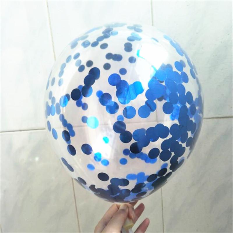 36inch Silver Confetti Balloon Blue White Latex Romantic Theme Wedding Birthday Party Decoration Boy Baby Shower