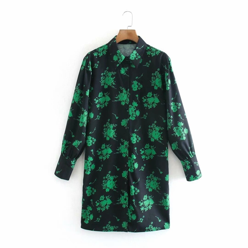 Casual Spring Flowers Print Shirt Dress Long Sleeve Turn Down Collar Above Knee Mini Office Lady Slim NX9895 210525, Green
Casual Spring Flowers Print Shirt Dress Long Sleeve Turn Down Collar Above Knee Mini Office Lady Slim NX9895 210525, Green