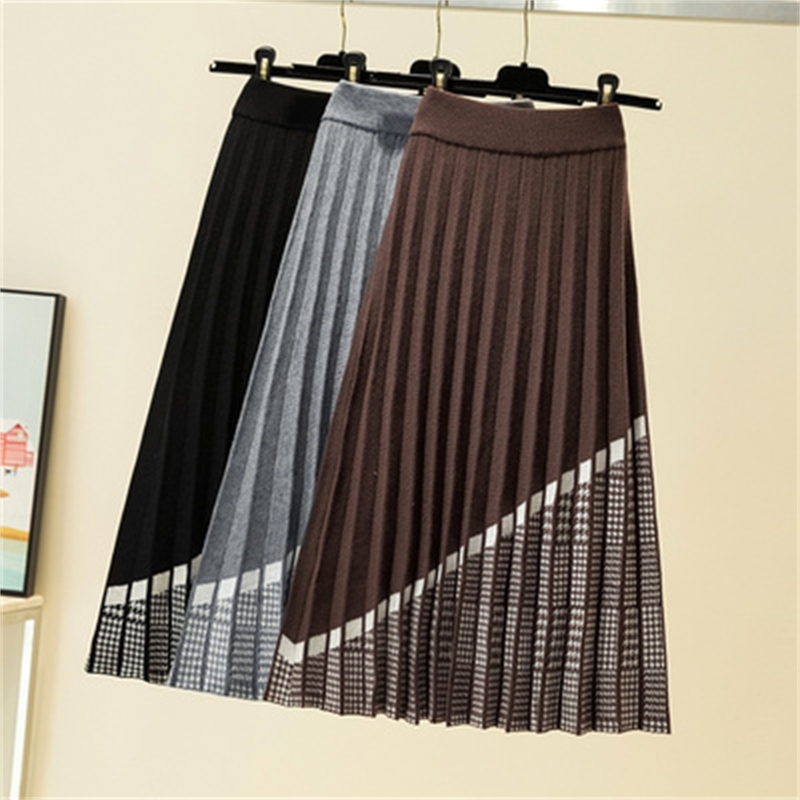 Banulin Autumn Winter Thick Warm Knit Pleated Skirt Women Geometric Print A Line Long Elgant Knitted Sweater Femme 210603, Black
Banulin Autumn Winter Thick Warm Knit Pleated Skirt Women Geometric Print A Line Long Elgant Knitted Sweater Femme 210603, Black
