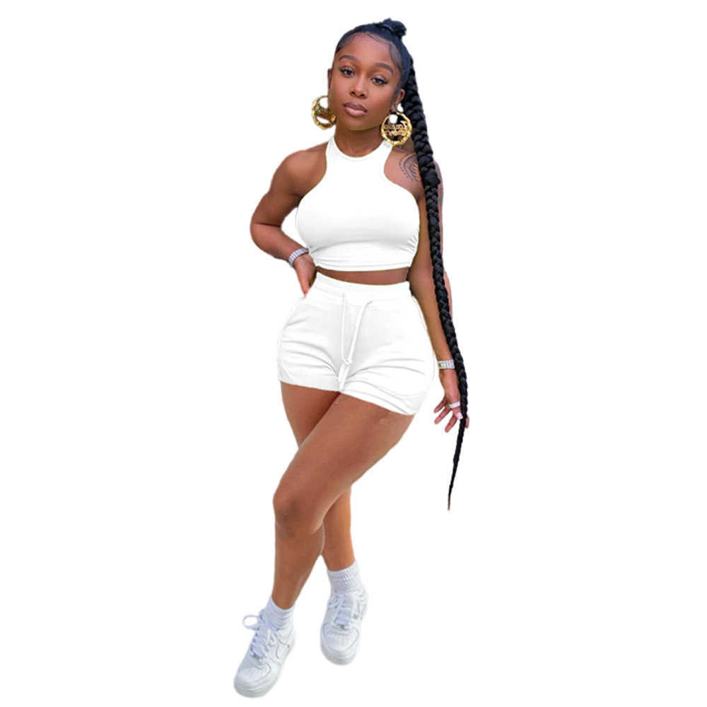 Women Tracksuits Designer Sleeveless Vest Shorts Solid Color 2 Piece Jogger Sets Yoga Outfits Clothes Plus Size Sportwear 8 Colours