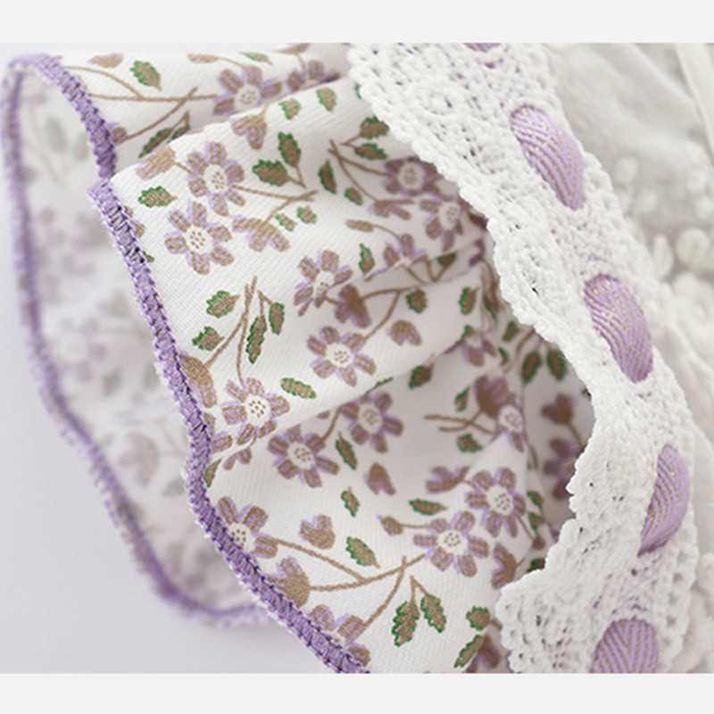 Toddler Girls Romper Korean Style Baby Floral Jumpsuit Infant Birthday Clothes Summer born Cotton Lace Bodysuits 210615