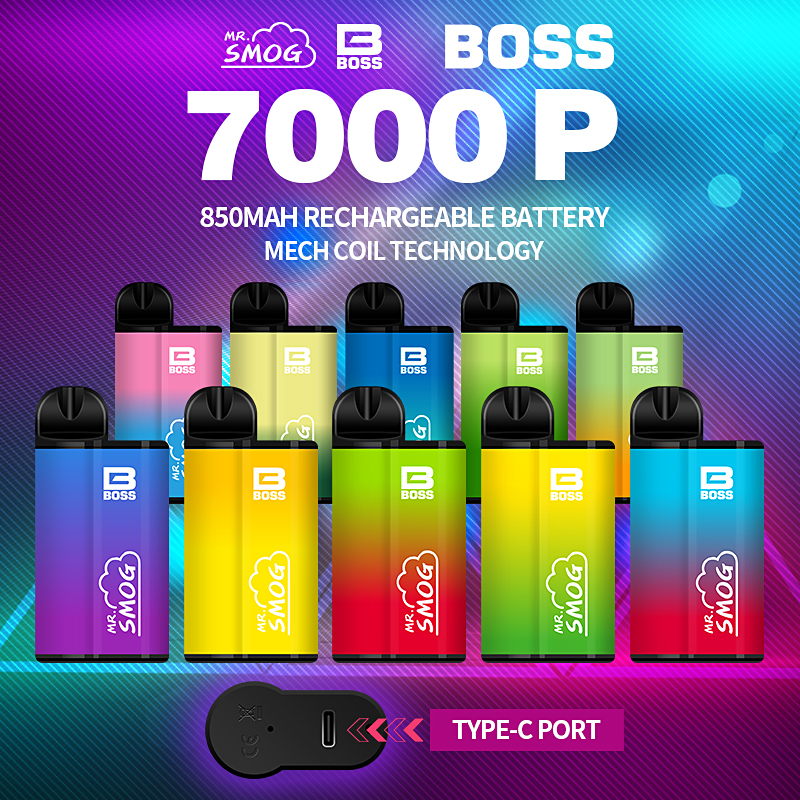 Disposable Vape Pen electronic cigarette 7000 Puffs Mr.SMOG Mesh Coil Technology with Type-C Port Rechargeable batteries Puff Pre Filled Pod
Disposable Vape Pen electronic cigarette 7000 Puffs Mr.SMOG Mesh Coil Technology with Type-C Port Rechargeable batteries Puff Pre Filled Pod