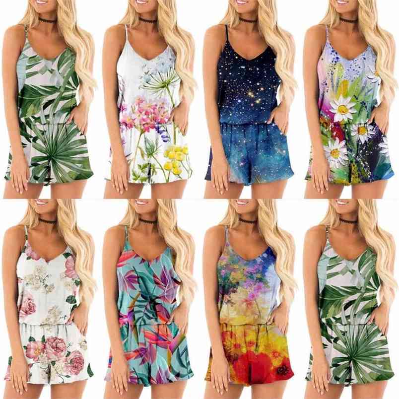 Loose V Neck Floral Rompers Women Summer Sleeveless Jumpsuit Printed Sling Pants Boho Playsuits Combinaison Femme 210517, Green
Loose V Neck Floral Rompers Women Summer Sleeveless Jumpsuit Printed Sling Pants Boho Playsuits Combinaison Femme 210517, Green