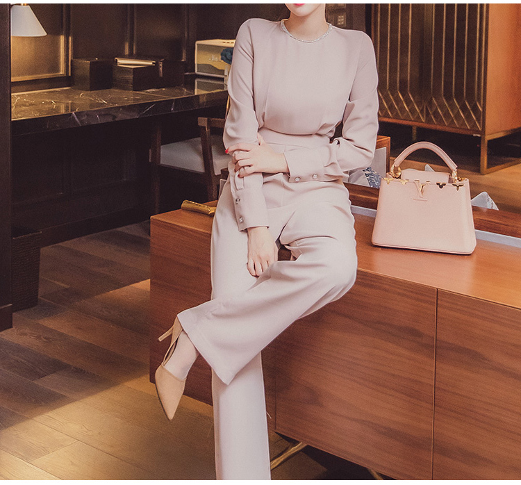 Spring Office Lady Style Elegant Women Romper Female Overalls Casual Fashion Shiny Collar High Waist Jumpsuit 210519