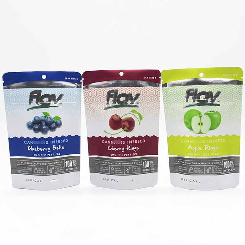 100mg flav packing bags gummies belts blueberry cherry apple rings pouch double zipper child poof plastic zipper edibles packaging container for dry herb flower bag
100mg flav packing bags gummies belts blueberry cherry apple rings pouch double zipper child poof plastic zipper edibles packaging container for dry herb flower bag