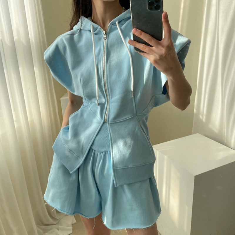 Chic Flying Sleeve Hoodes Zipper Sweashirt Coat Two piece Shorts Sets Women Summer Casual Tracksuit Female Outfits 210525, Picture color 1
Chic Flying Sleeve Hoodes Zipper Sweashirt Coat Two piece Shorts Sets Women Summer Casual Tracksuit Female Outfits 210525, Picture color 1